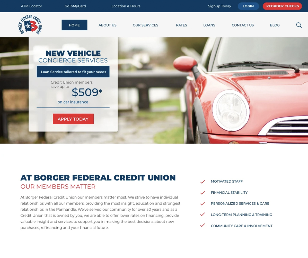 Portfolio - Layout Borger FCU Header