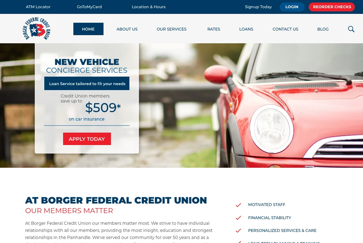 Portfolio Layout - Borger FCU Web Design Portfolio Layout - Borger FCU Web Design