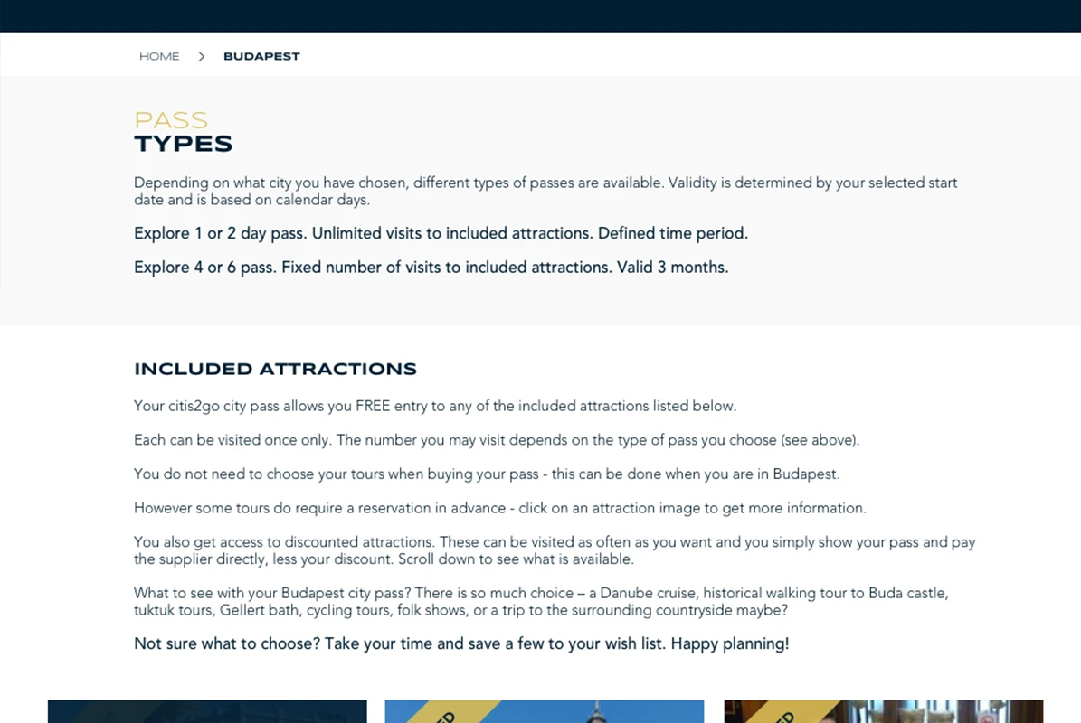 Portfolio Layout - Citis2Go Pass Types